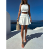 Biela krátka skladaná plisovaná sukňa JANNIS