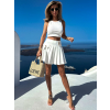 Biela krátka skladaná plisovaná sukňa JANNIS