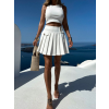 Biela krátka skladaná plisovaná sukňa JANNIS