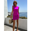Fialové letné krátke šaty LENKO s prestrihom