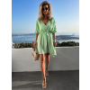 Svetlo zelené ľahké basic šaty MULLBERY s výstrihom