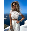 Biely kvetinový crop top MARWIN
