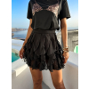 Čierna krátka volániková sukňa JUAN