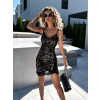 Černé elegantní krajkované mini šaty WILLA (Veľkosť L)