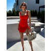 Červené krátke šaty AJDIN s rázporkom
