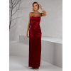 Bordo spoločenské dlhé šaty KARLOT s korzetom