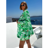 Zelený kraťasový kvetinový kostým VILJA so sakom