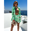 Zelený kraťasový kvetinový kostým VILJA so sakom