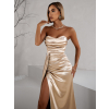 Zlaté dlhé spoločenské šaty ALITAN s korzetom