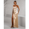 Zlaté dlhé spoločenské šaty ALITAN s korzetom