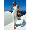 Biele dlhé priliehavé šaty TULLIA na ramienka