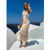 Béžové dlhé elastické šaty KRAULET