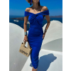 Kráľovsky modré dlhé elastické šaty KRAULET