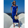 Kráľovsky modré dlhé elastické šaty KRAULET