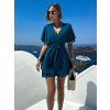 Petrolejové šifónové krátke šaty TULIAT