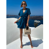 Petrolejové šifónové krátke šaty TULIAT