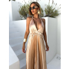 Zlaté elegantné plisované šaty SVITLAN