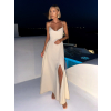 Béžové dlhé spoločenské šaty LERDISEL