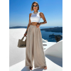 Krémové široké extra wide leg nohavice VATIKA