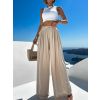 Krémové široké extra wide leg kalhoty VATIKA (Veľkosť ONESIZE)