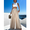 Krémové široké extra wide leg nohavice VATIKA