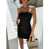 Čierne kvetované mini koktailové šaty ATREY