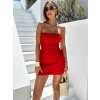 Červené koktailové kvetované mini šaty ATREY