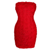 Červené koktailové kvetované mini šaty ATREY