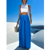 Modré široké extra wide leg nohavice VATIKA