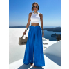 Modré široké extra wide leg nohavice VATIKA