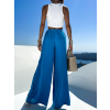 Modré široké extra wide leg nohavice VATIKA