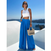 Modré široké extra wide leg nohavice VATIKA