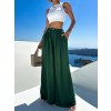 Smaragdové široké extra wide leg nohavice VATIKA