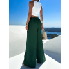 Smaragdové široké extra wide leg nohavice VATIKA