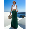 Smaragdové široké extra wide leg kalhoty VATIKA (Veľkosť ONESIZE)