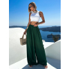 Smaragdové široké extra wide leg kalhoty VATIKA (Veľkosť ONESIZE)