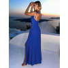 Kráľovsky modré dlhé splývavé šaty LERDISEL