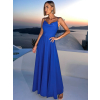 Kráľovsky modré dlhé splývavé šaty LERDISEL