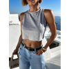Šedý trblietavý crop top WIEKA