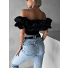 Čierny elegantný korzet KOSTADIN s volánikmi
