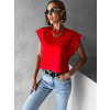 Červené basic bavlnené crop tričko CONROY