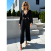 Čierny elegantný overal AMETYST s prestrihmi