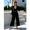Čierny elegantný overal AMETYST s prestrihmi