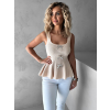 Béžový elegantný top LELAND s mašličkami