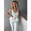 Biely elegantný top LELAND s mašličkami