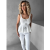 Biely elegantný top LELAND s mašličkami
