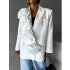 Biele oversize sako PREDRAG s odopínacou aplikáciou