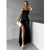 Čierne dlhé korzetové spoločenské šaty ALITAN