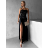 Čierne dlhé korzetové spoločenské šaty ALITAN
