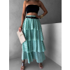 Mentolová maxi volániková sukňa JESSIE s bodkami